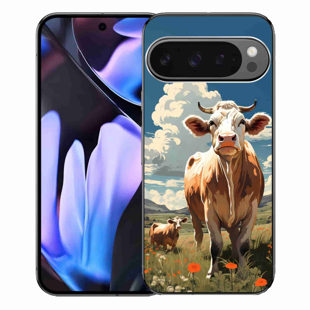 Gelový kryt mmCase na Google Pixel 9 Pro XL - krávy na louce