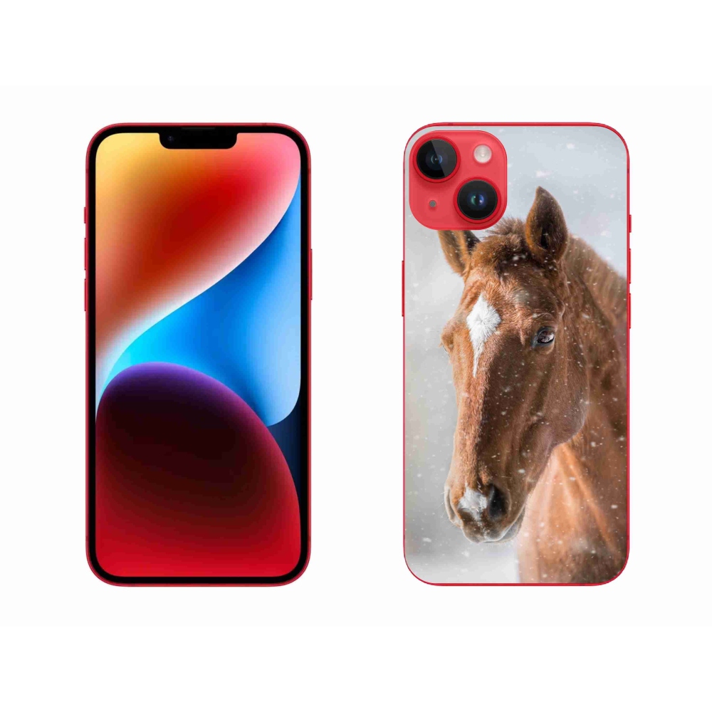 Gelový kryt mmCase na iPhone 14 Plus - hnědý kůň 2