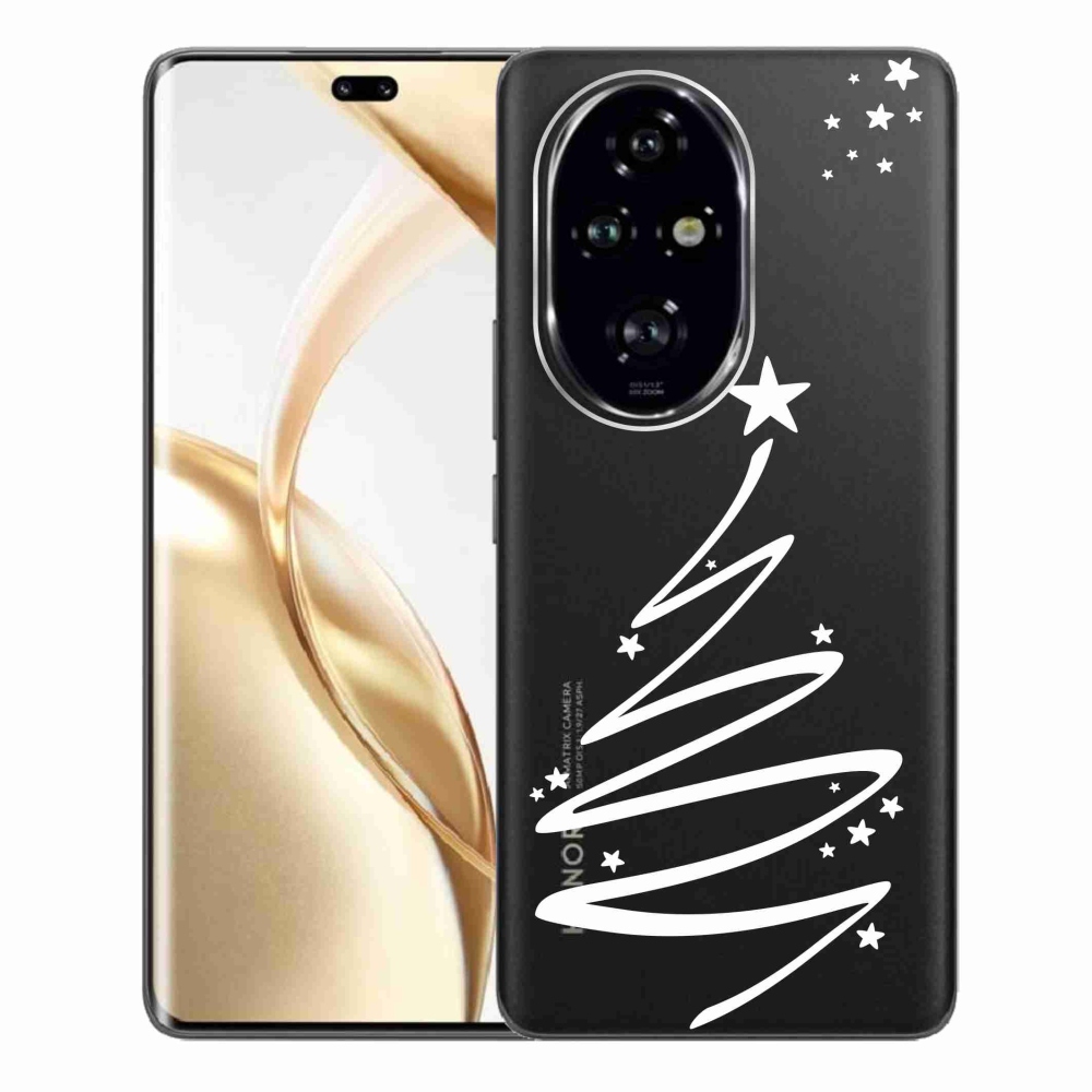 Gelový kryt mmCase na Honor 200 Pro 5G - bílý stromeček na průhledném pozadí