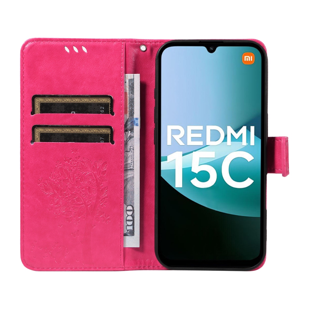 Trees knížkové pouzdro na Xiaomi Redmi 15C 4G/5G (173mm) - rose