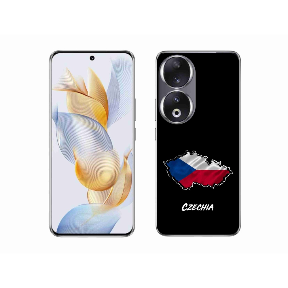 Gelový kryt mmCase na Honor 90 - Czechia černé pozadí