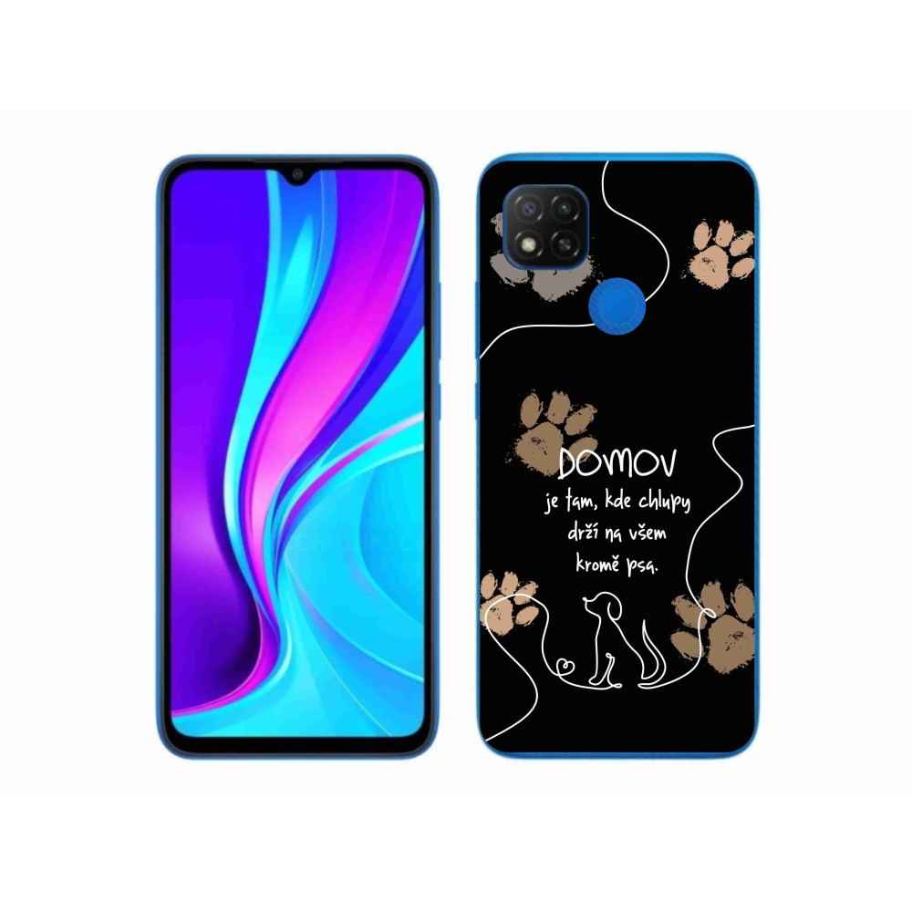 Gelový kryt mmCase na Xiaomi Redmi 9C - psí motiv černé pozadí