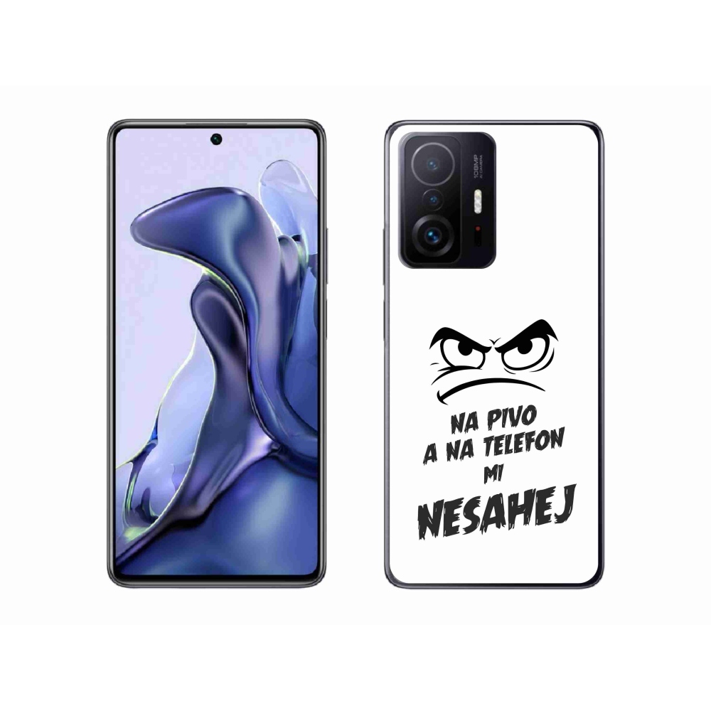 Gelový kryt mmCase na Xiaomi 11T Pro - pivní motiv 2 bílé pozadí
