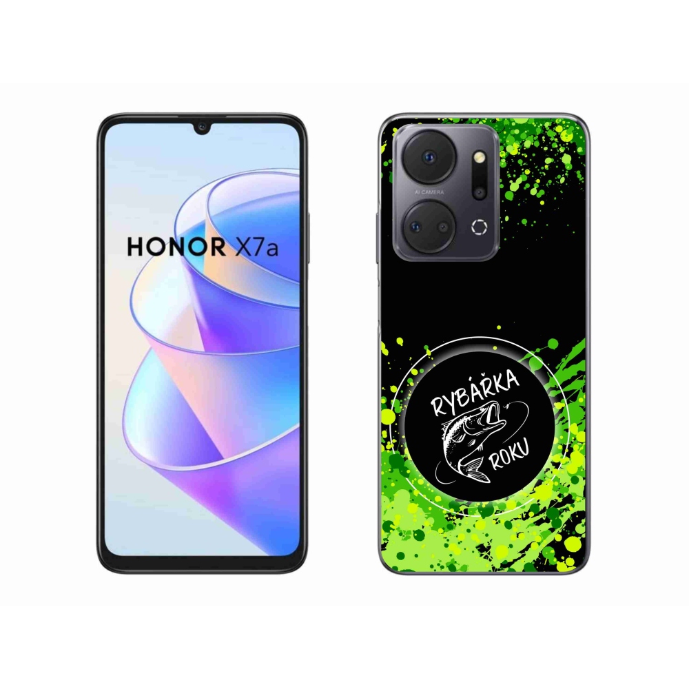 Gelový kryt mmCase na Honor X7a - rybářka roku černé pozadí