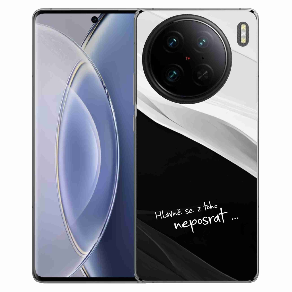 Gelový kryt mmCase na Vivo X90 Pro - vtipný text 13 černobílé pozadí