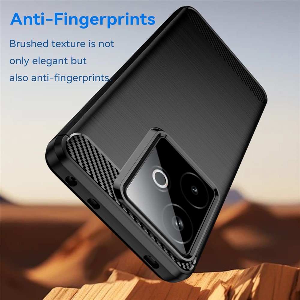 Carbon odolný gelový obal na Realme GT 7 5G/GT 7T 5G - černý