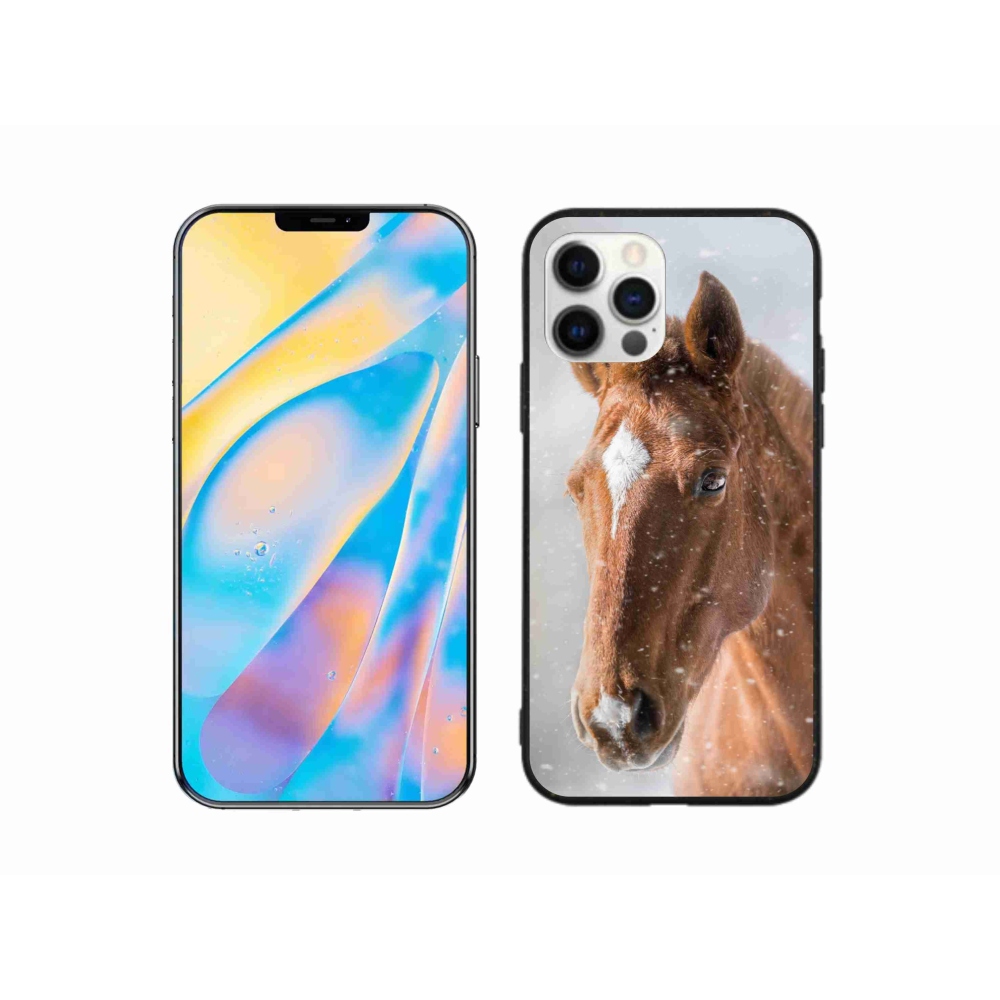 Gelový kryt mmCase na iPhone 12 Pro - hnědý kůň 2
