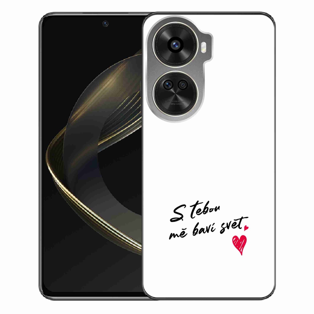 Gelový kryt mmCase na Huawei Nova 12 SE - zamilovaný text 1 bílé pozadí