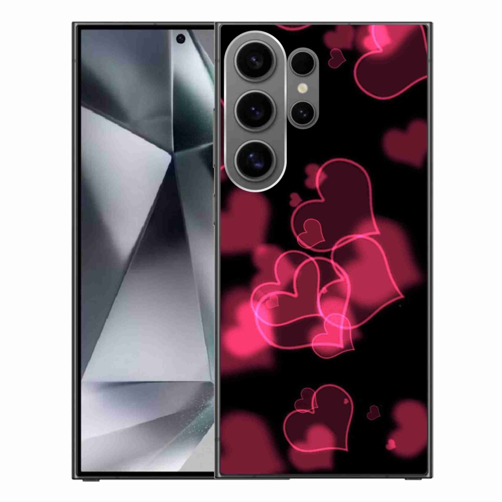 Gelový kryt mmCase na Samsung Galaxy S24 Ultra - červená srdíčka