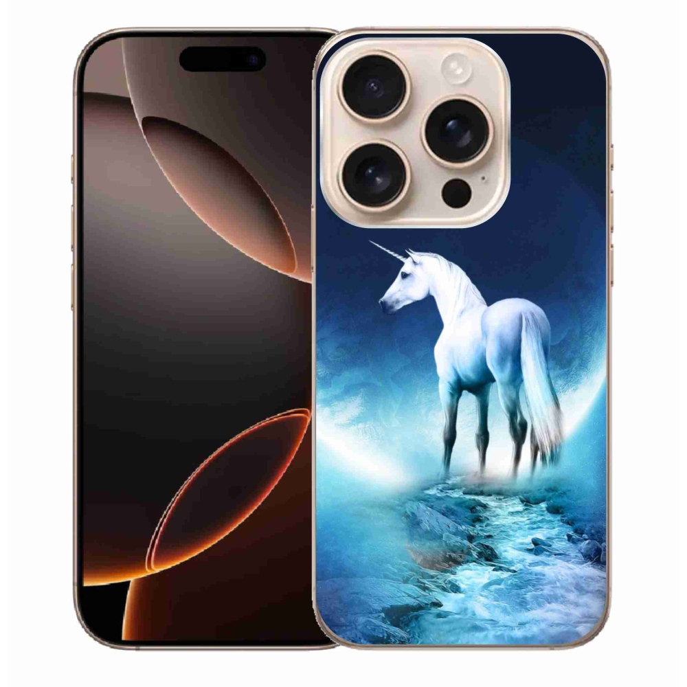 Gelový kryt mmCase na iPhone 16 Pro Max - bílý jednorožec