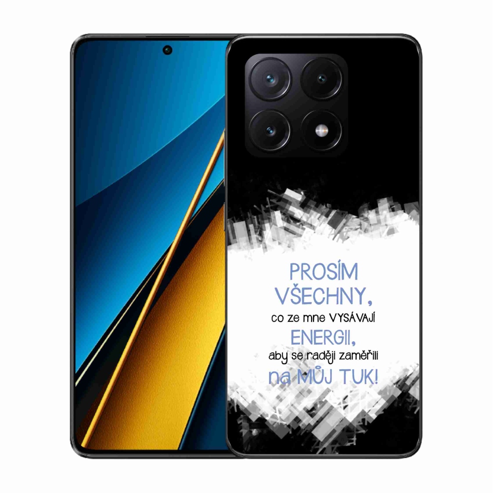 Gelový kryt mmCase na Xiaomi Poco X6 Pro 5G - vtipný text 1 modrý