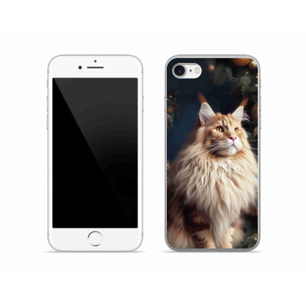 Gelový kryt mmCase na iPhone SE (2022) - kočka u stromku