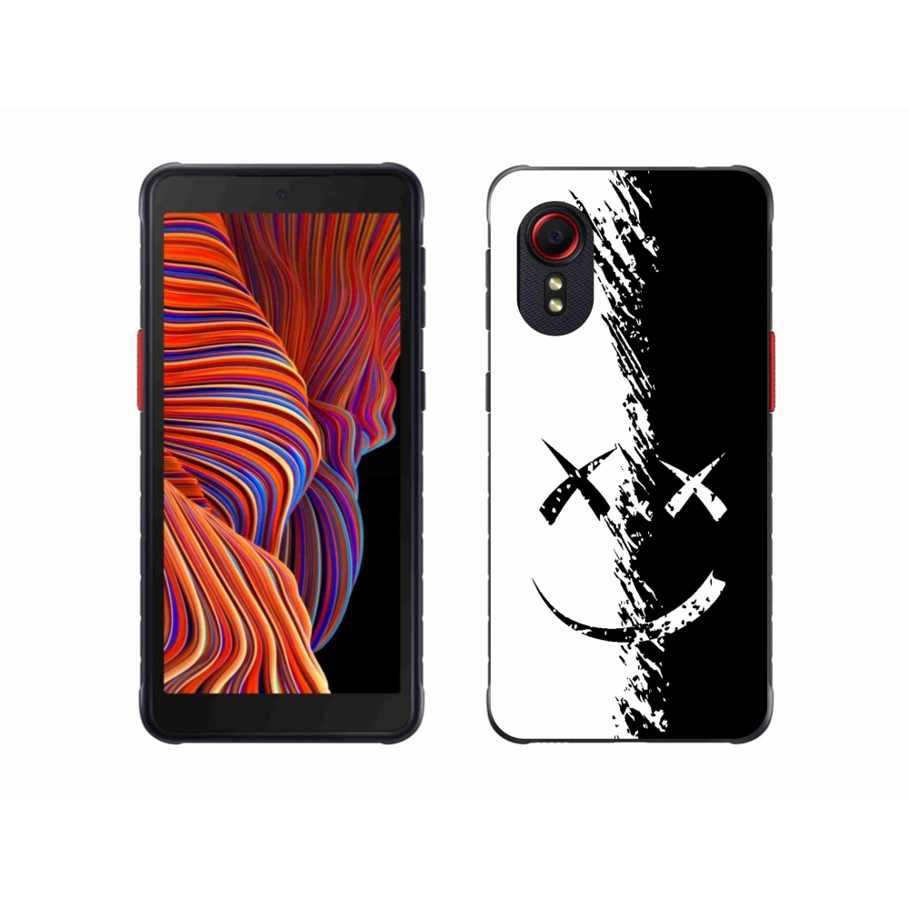 Gelový kryt mmCase na Samsung Galaxy Xcover 5 - černobílý smajlík