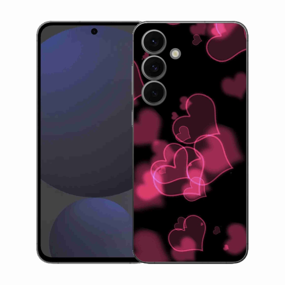 Gelový kryt mmCase na Samsung Galaxy S25 FE - červená srdíčka