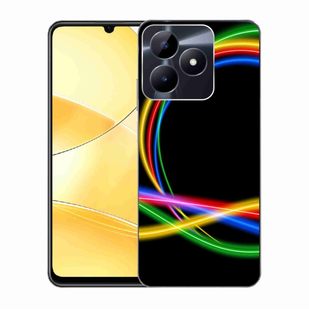 Gelový obal mmCase na Realme C51/C53 - neonové kruhy