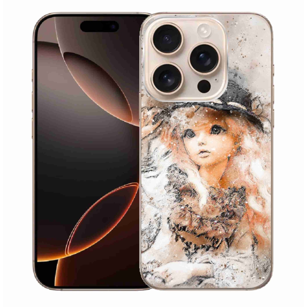 Gelový kryt mmCase na iPhone 16 Pro Max - holčička s kloboukem