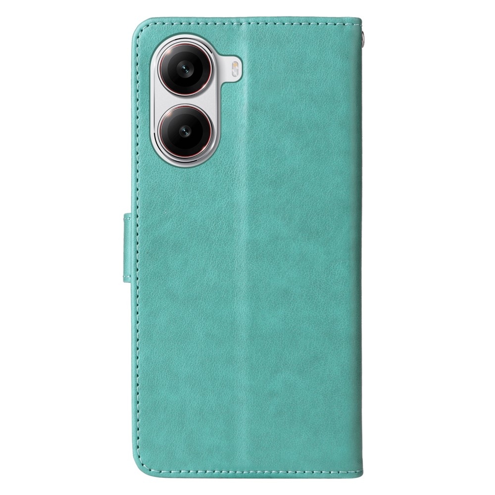 Flowery knížkové pouzdro na Xiaomi Poco X7 Pro 5G - modrozelené