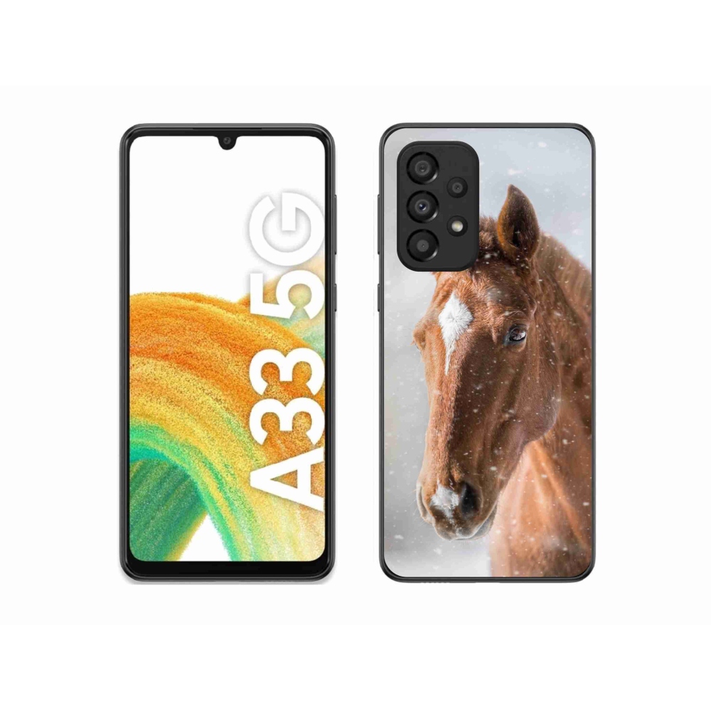 Gelový kryt mmCase na Samsung Galaxy A33 5G - hnědý kůň 2