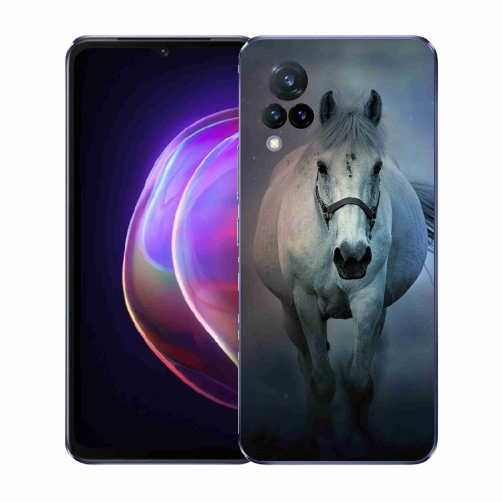 Gelový kryt mmCase na Vivo V21 4G/5G - běžící bílý kůň