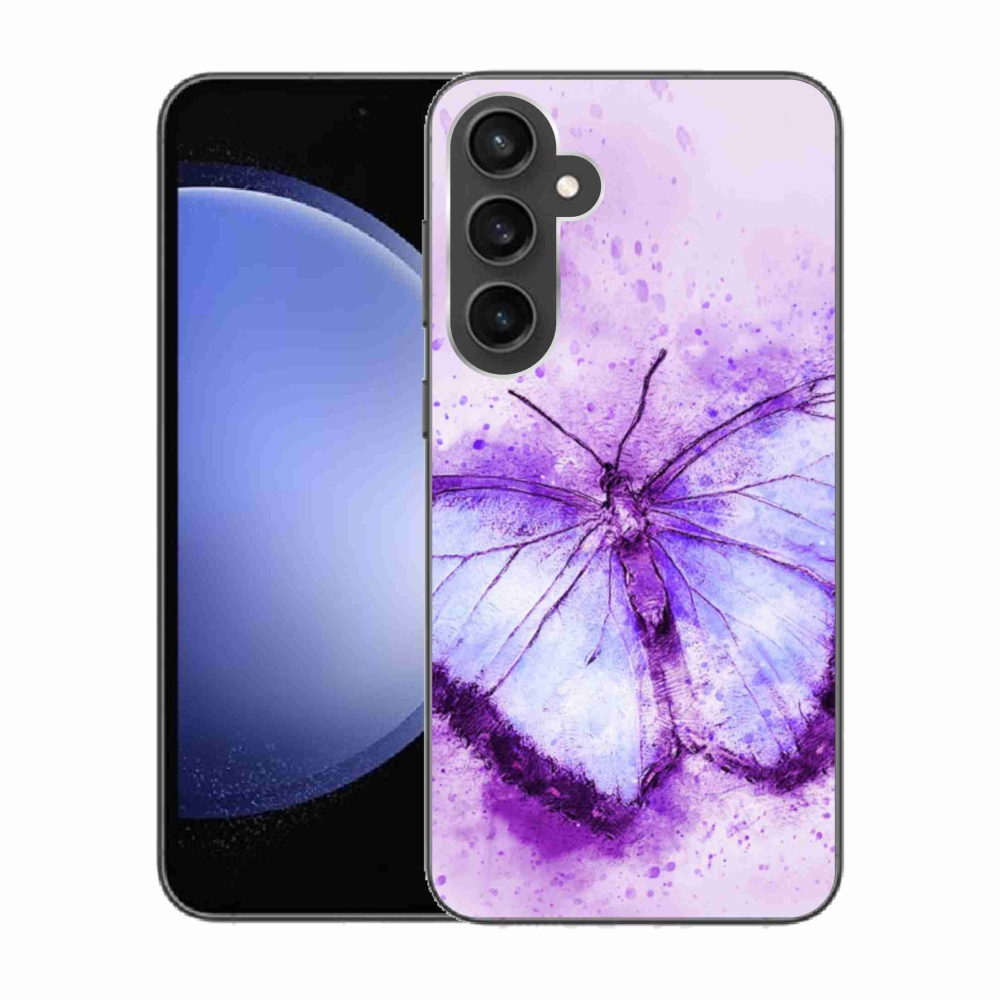 Gelový kryt mmCase na Samsung Galaxy S23 FE - fialový motýl