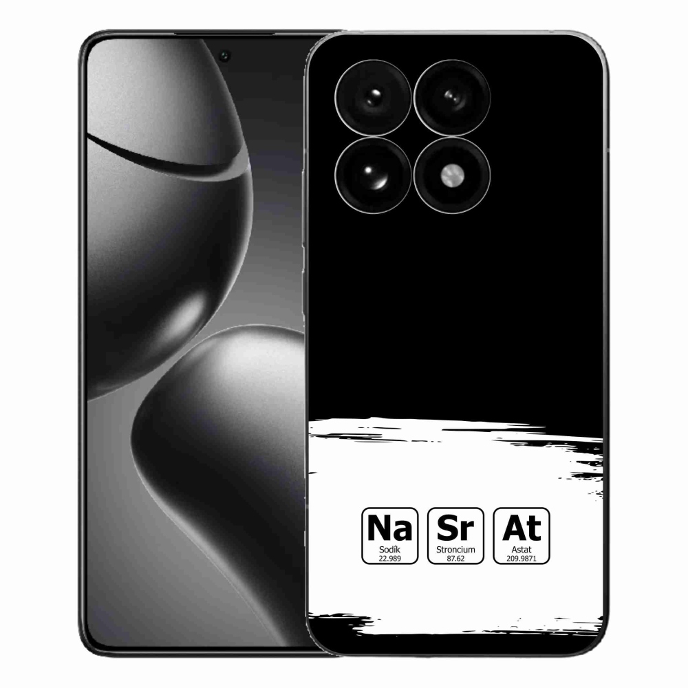 Gelový kryt mmCase na Xiaomi 15T - chemické prvky bíločerné pozadí