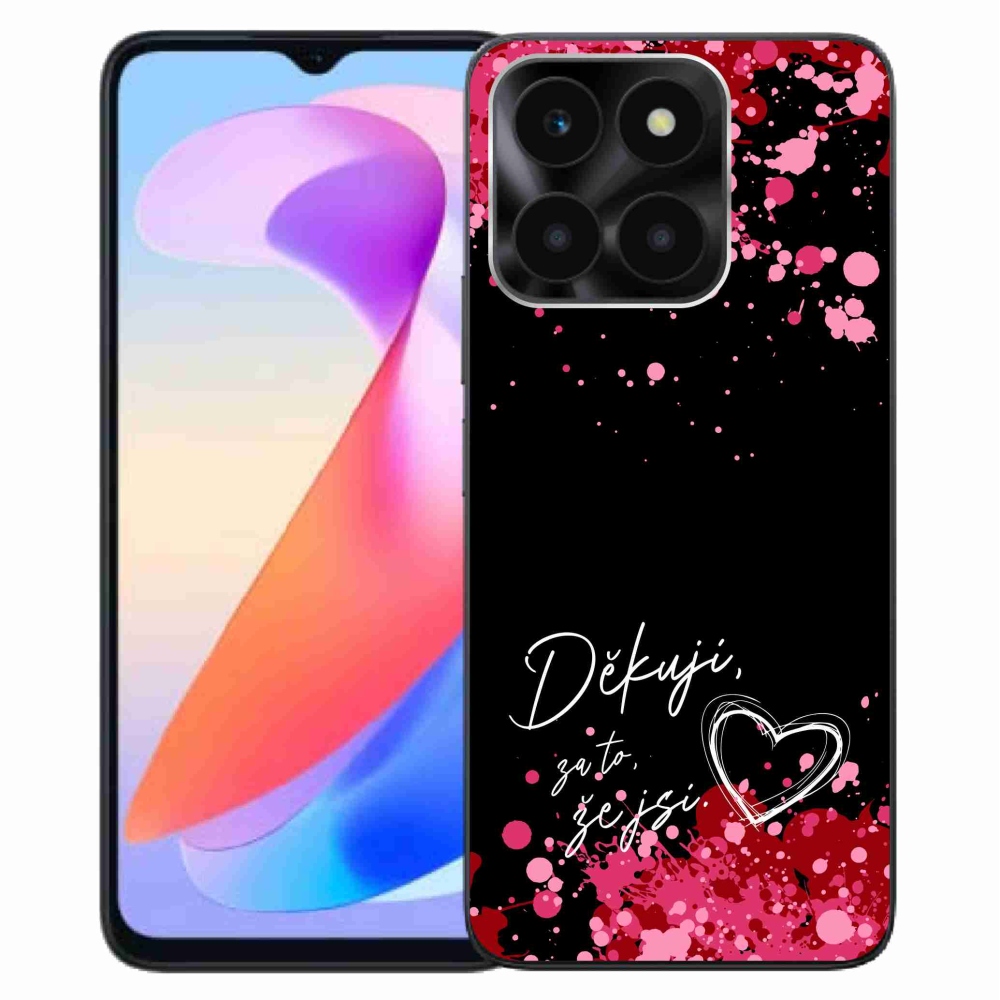 Gelový kryt mmCase na Honor X6a - zamilovaný text 2 černé pozadí