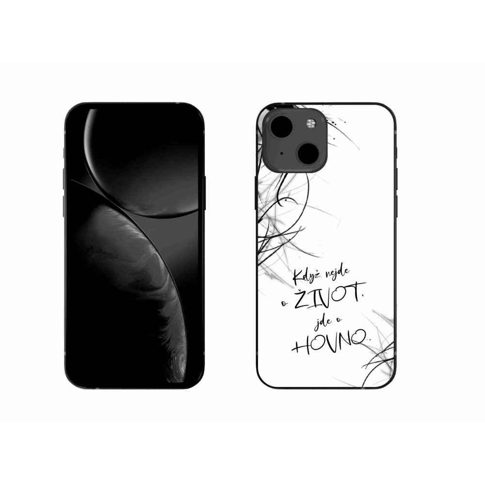Gelový kryt mmCase na iPhone 13 6.1 - vtipný text 16 bílé pozadí
