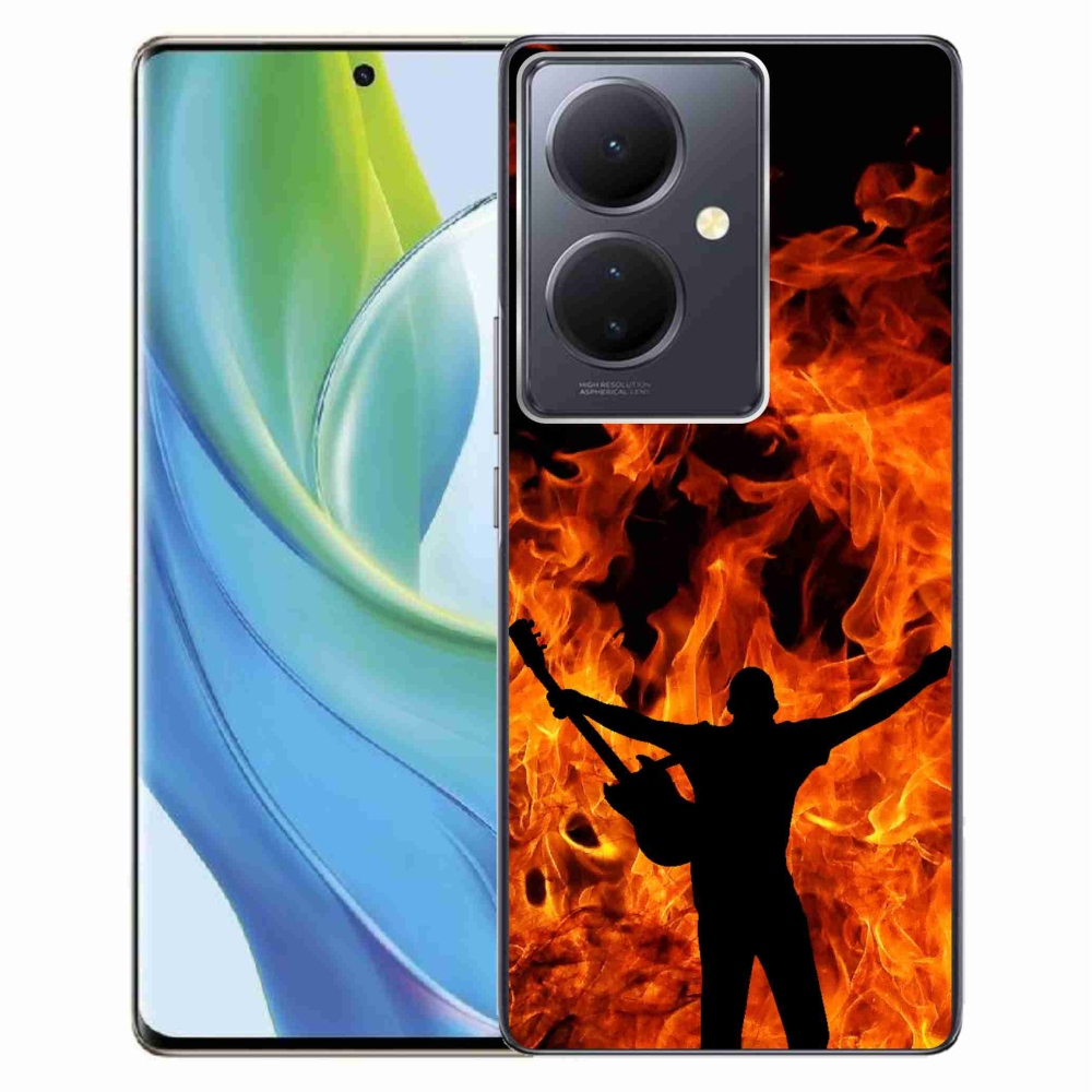 Gelový kryt mmCase na Vivo V29 Lite 5G - muzikant a oheň