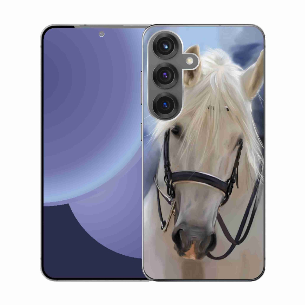 Gelový kryt mmCase na Samsung Galaxy S25 - bílý kůň