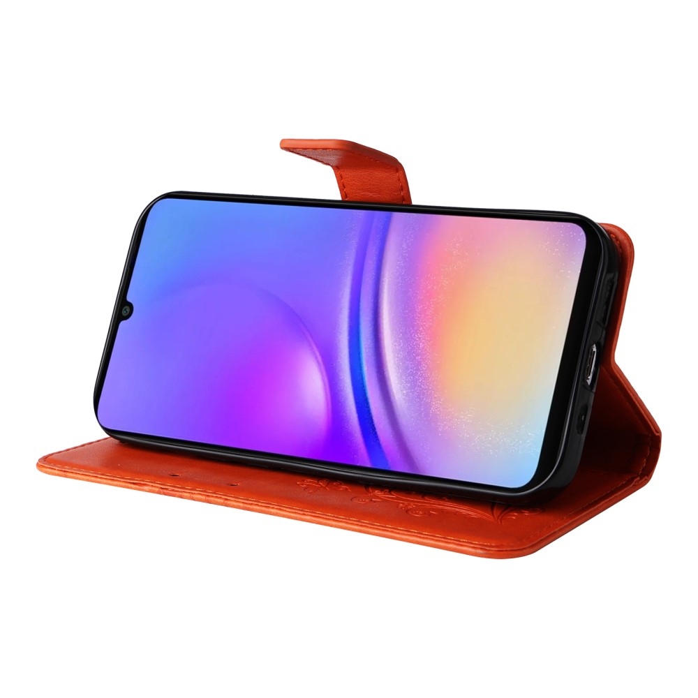Big Butterfly knížkové pouzdro na Samsung Galaxy A06 4G - oranžové