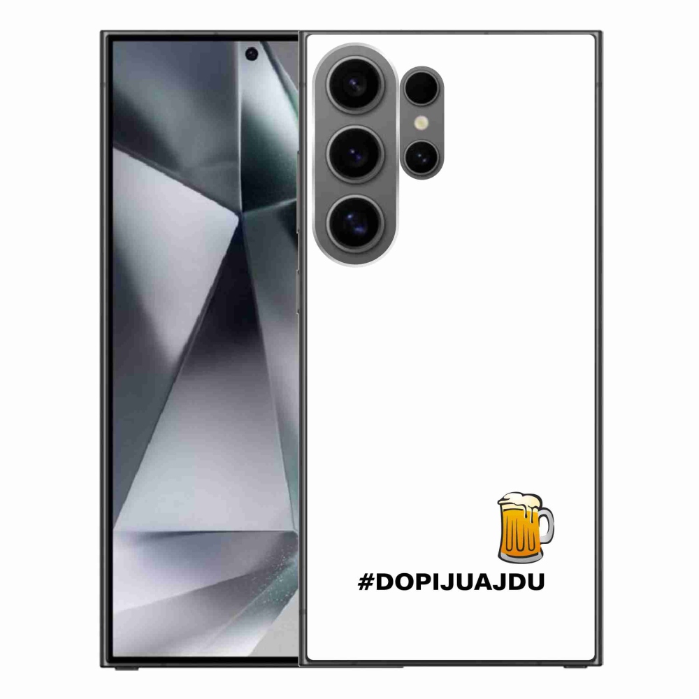 Gelový kryt mmCase na Samsung Galaxy S24 Ultra - pivní motiv 1 bílé pozadí