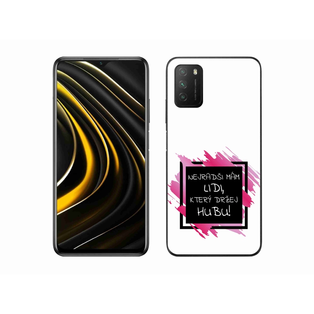Gelový kryt mmCase na Xiaomi Poco M3 - vtipný text 7 černobílé pozadí