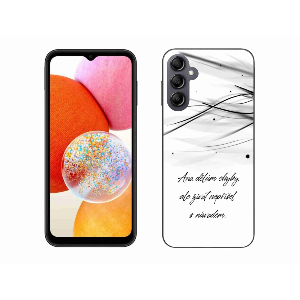 Gelový kryt mmCase na Samsung Galaxy A14 4G/5G - citát bílé pozadí