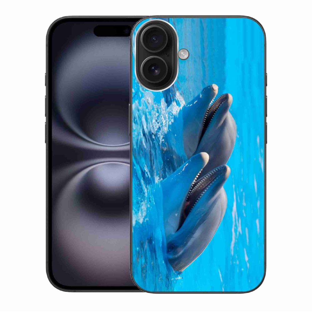 Gelový kryt mmCase na iPhone 16 Plus - delfíni