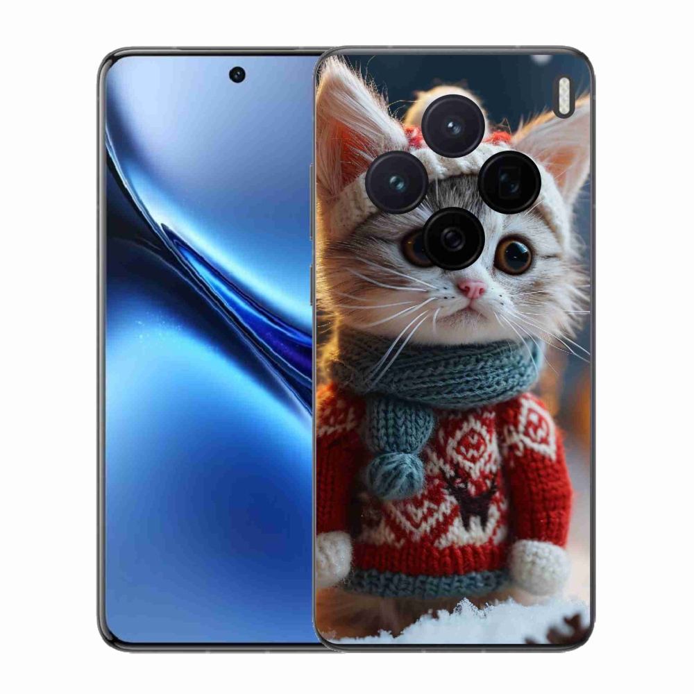 Gelový kryt mmCase na Vivo X200 5G - kotě ve svetru