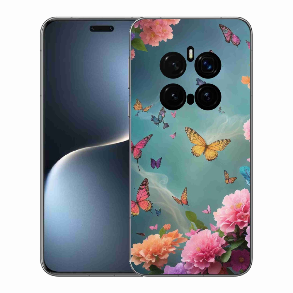 Gelový kryt mmCase na Honor Magic 7 Pro 5G - barevné květy a motýli