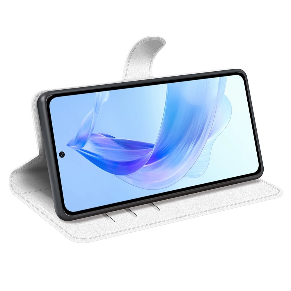 Litchi knížkové pouzdro na Honor 90 Lite - bílé