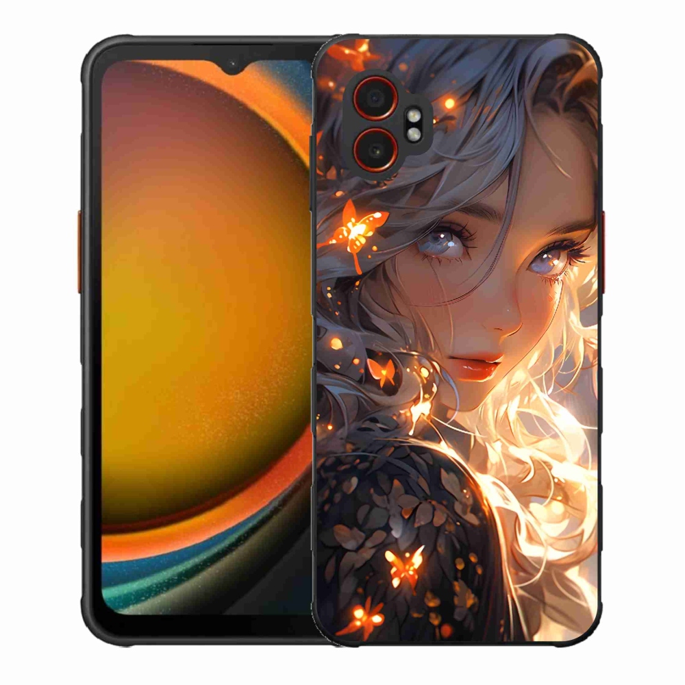 Gelový kryt mmCase na Samsung Galaxy Xcover 7 Pro - dívka a motýli