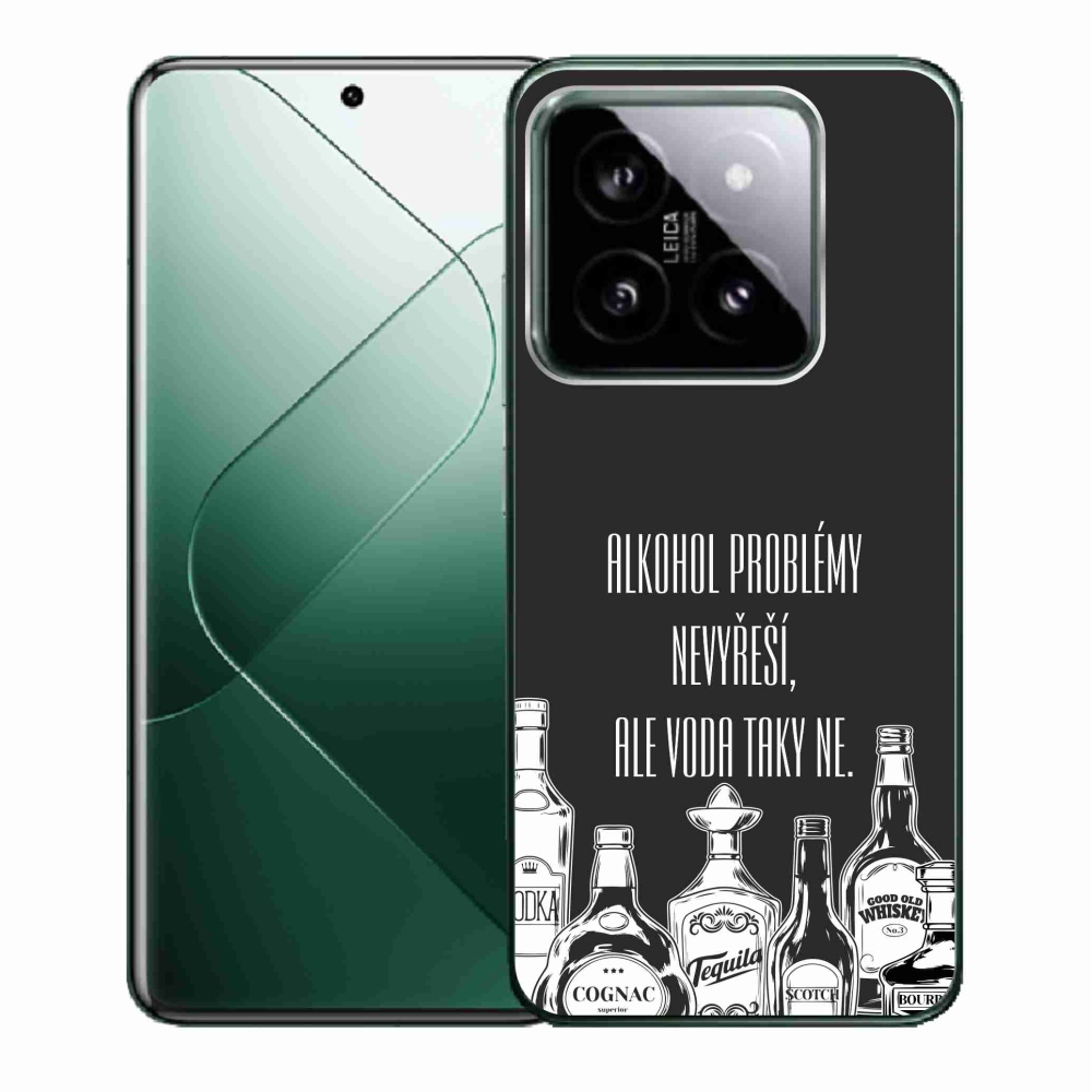 Gelový kryt mmCase na Xiaomi 14 - vtipný text černé pozadí