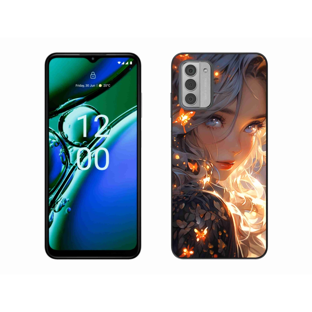 Gelový kryt mmCase na Nokia G42 - dívka a motýli
