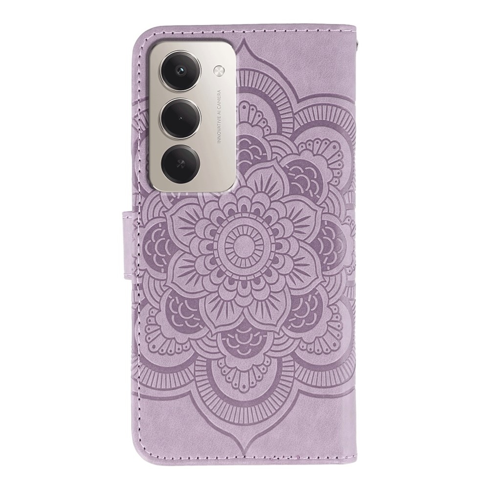 Mandala knížkové pouzdro na Xiaomi Redmi 15 5G - fialové