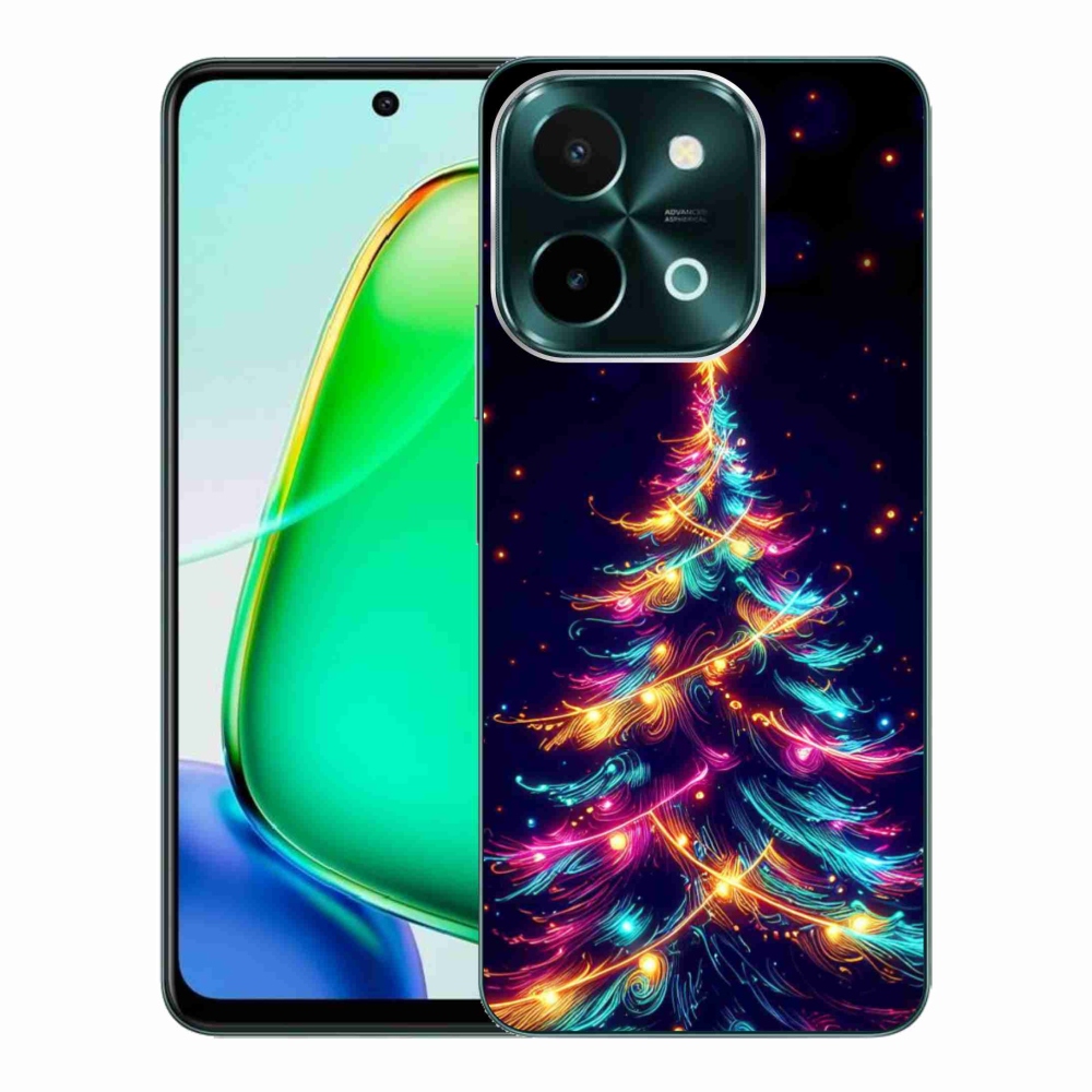Gelový kryt mmCase na Vivo Y28 - neonový vánoční stromek