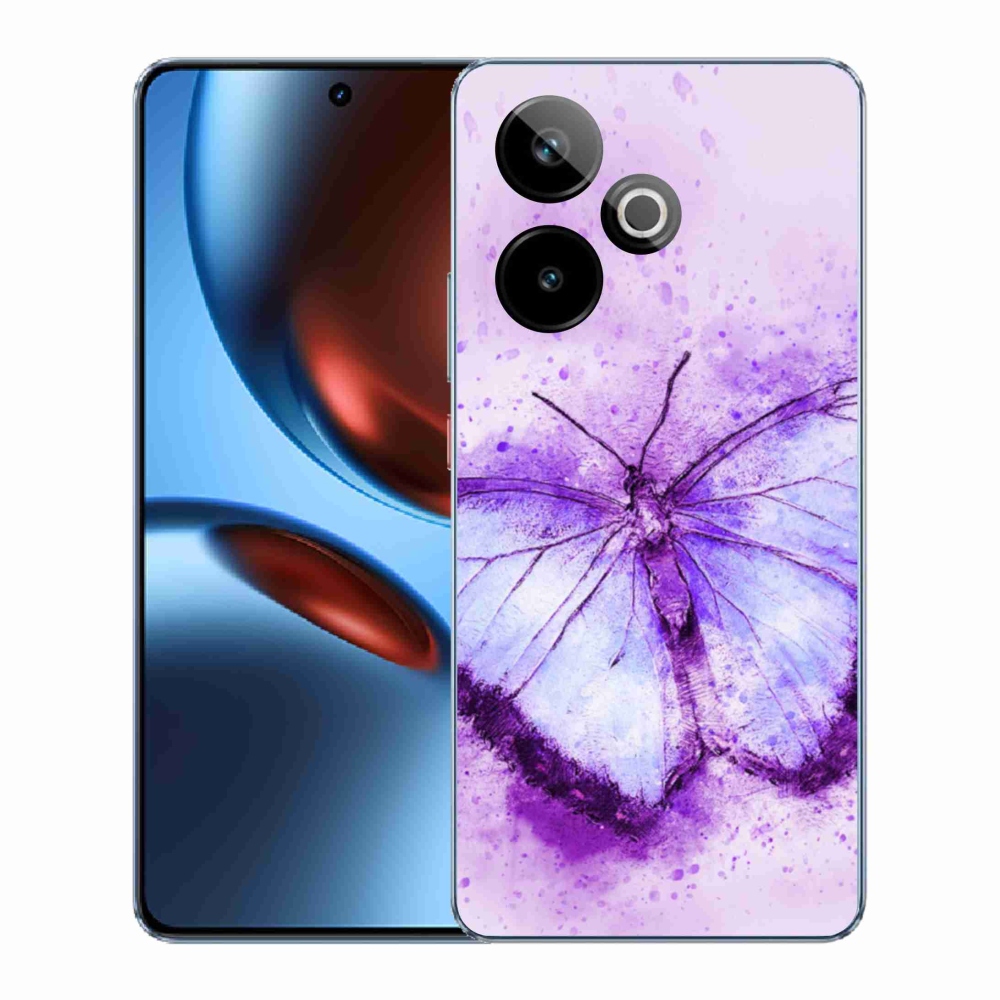 Gelový kryt mmCase na Realme GT 7 5G/GT 7T 5G - fialový motýl