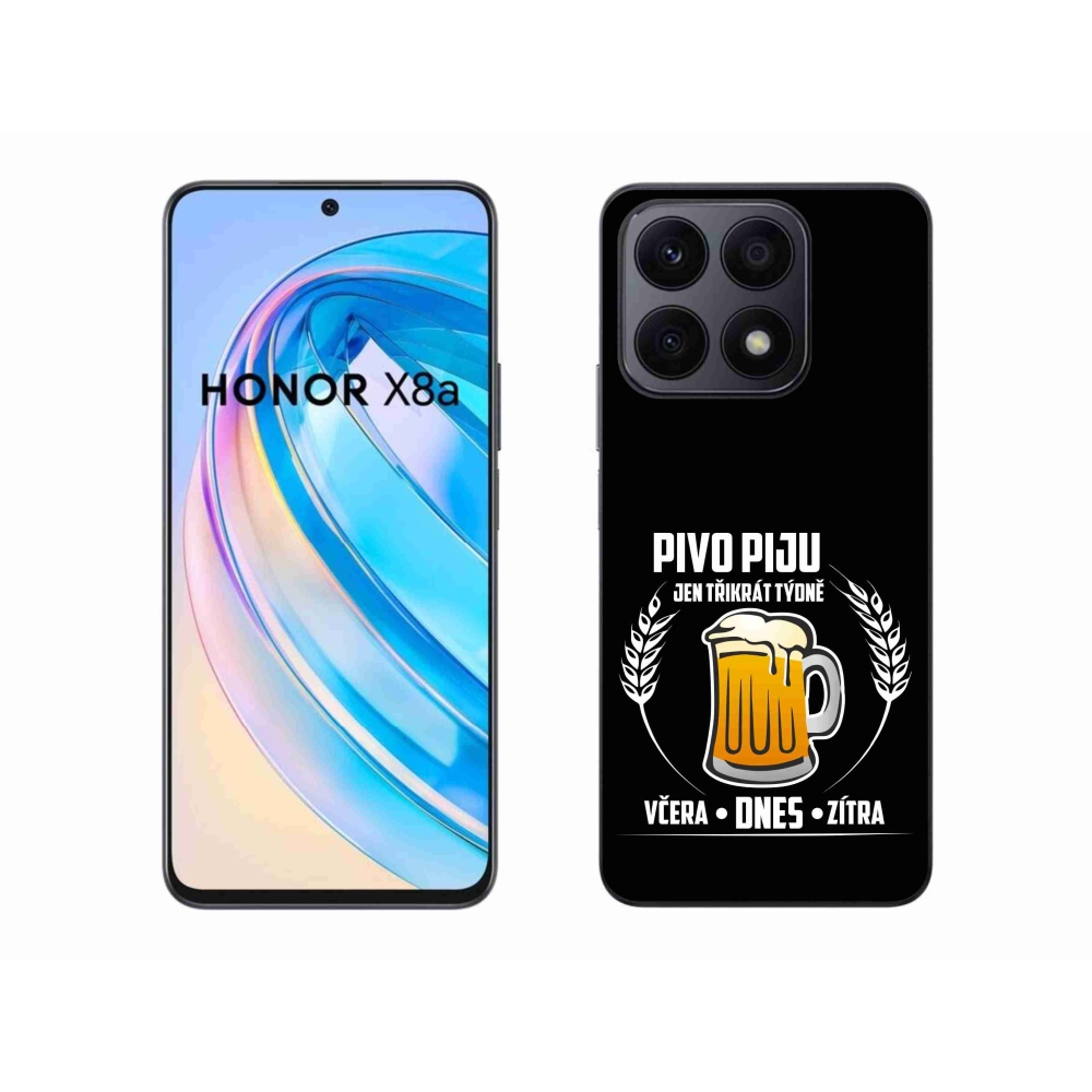 Gelový kryt mmCase na Honor X8a - pivní motiv černé pozadí