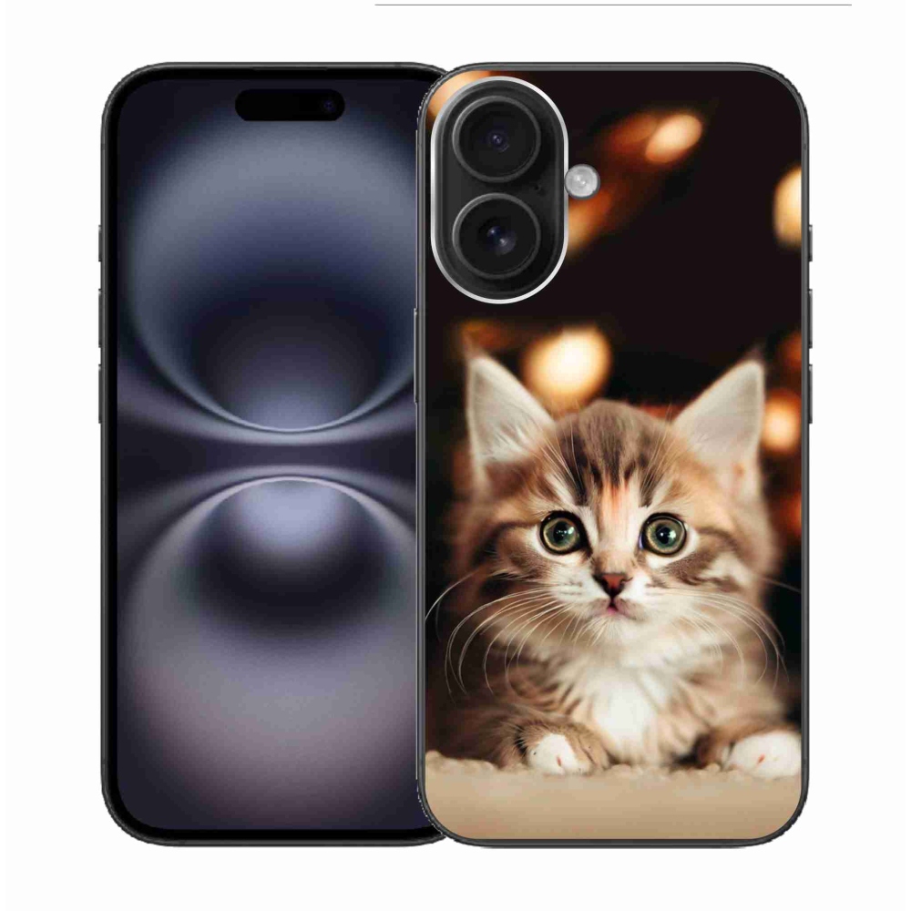 Gelový kryt mmCase na iPhone 16 - roztomilé kotě 2