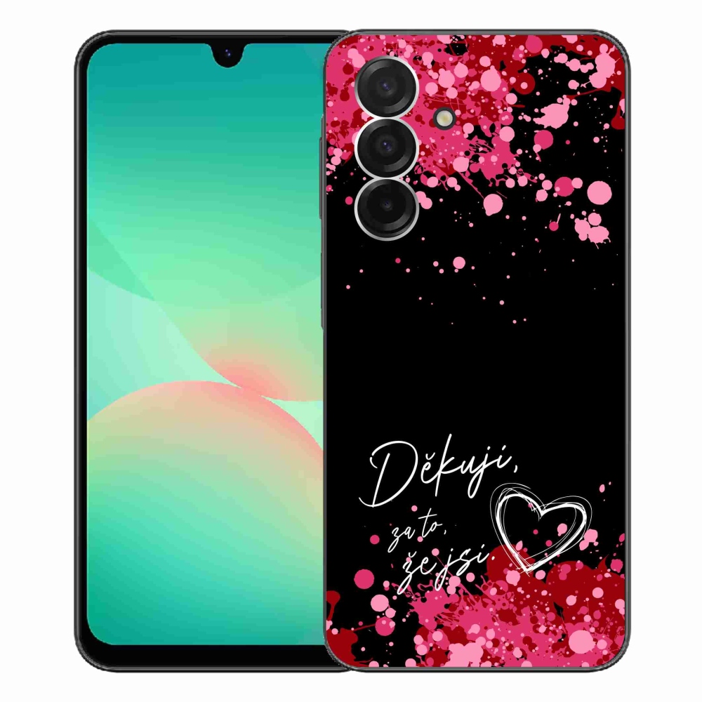 Gelový kryt mmCase na Samsung Galaxy A26 5G - zamilovaný text 2 černé pozadí