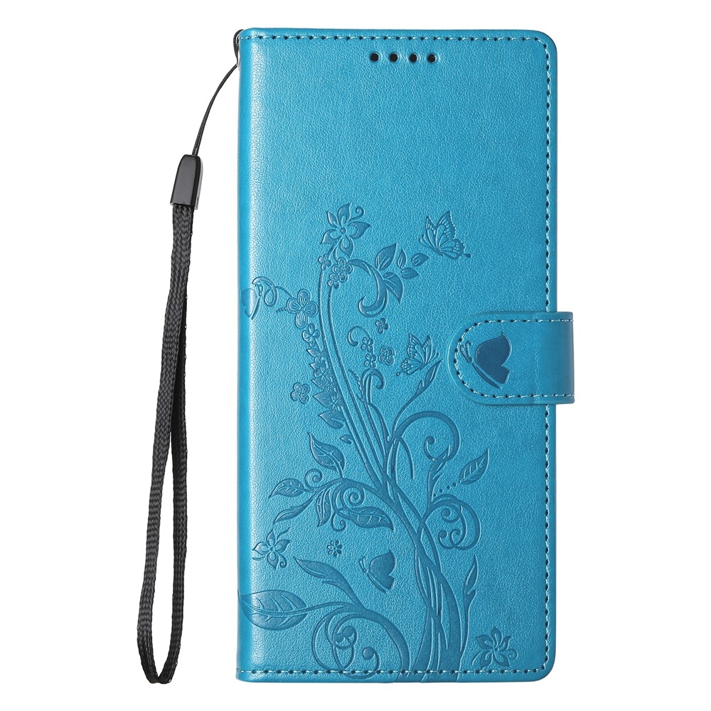 Flowery knížkové pouzdro na Samsung Galaxy A07 4G - modré