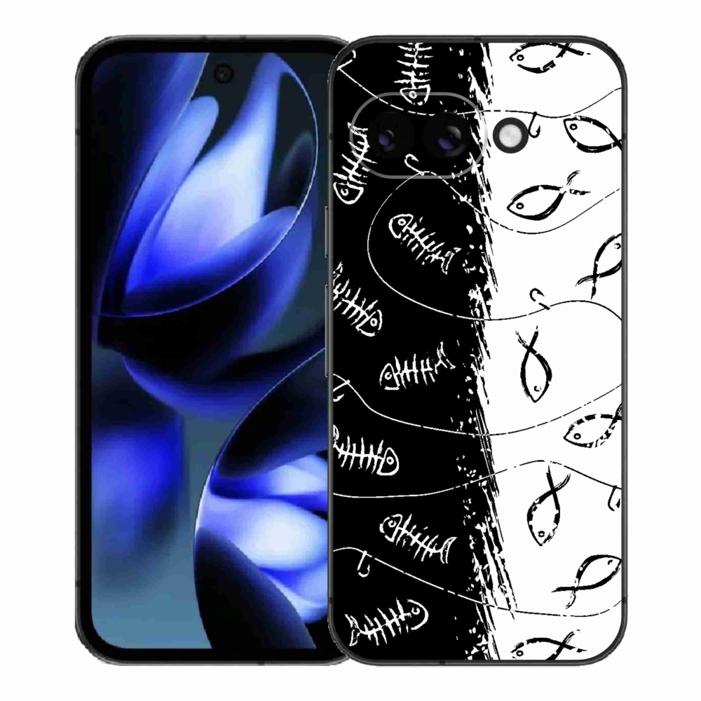 Gelový kryt mmCase na Google Pixel 9a - kostry a rybky