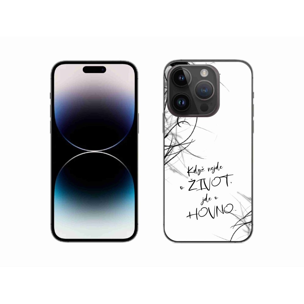 Gelový kryt mmCase na iPhone 14 Pro 6.1 - vtipný text 16 bílé pozadí