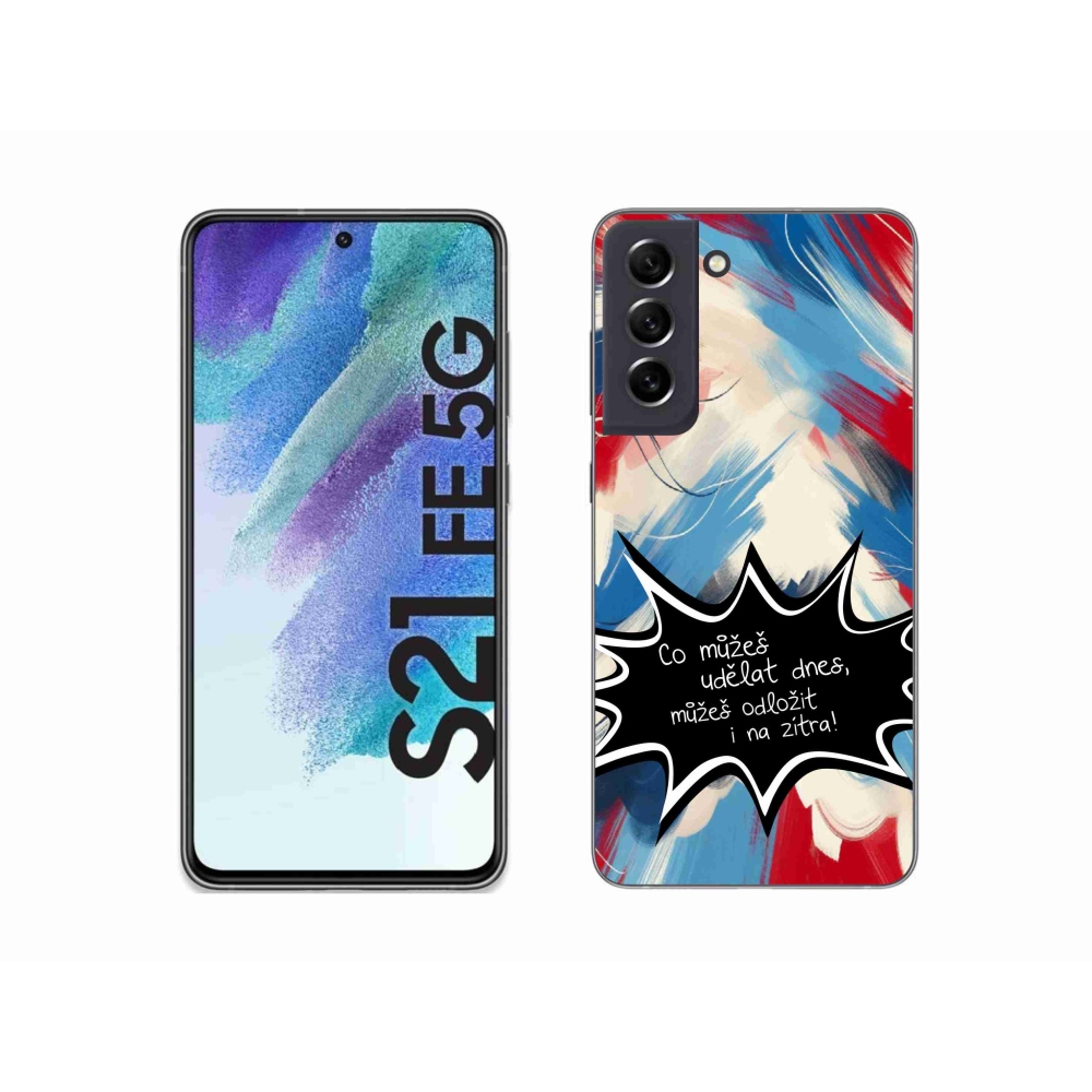 Gelový kryt mmCase na Samsung Galaxy S21 FE 5G - vtipný text 9 černé pozadí